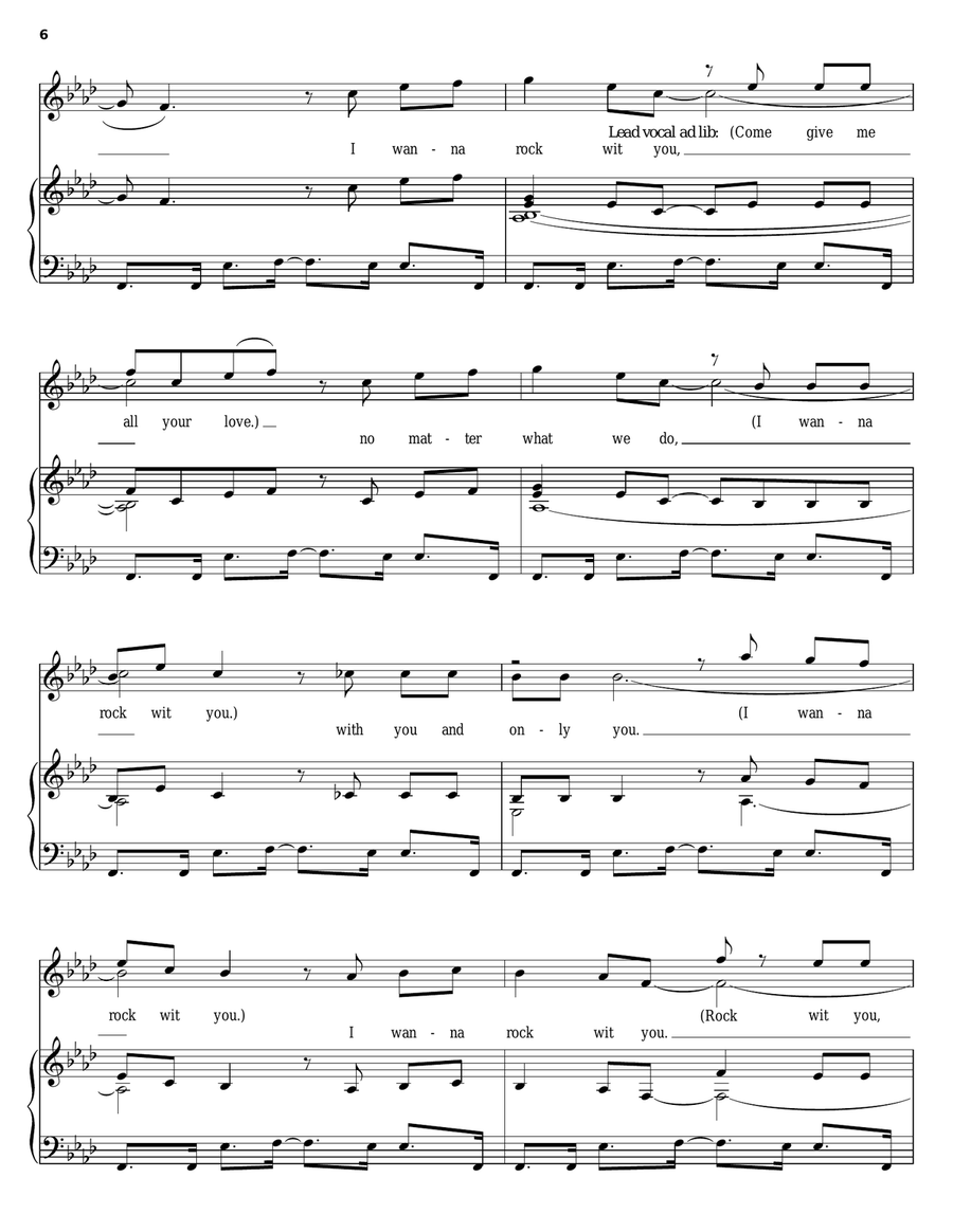 Rock Wit U Piano, Vocal, Guitar scores gallery preview page 6