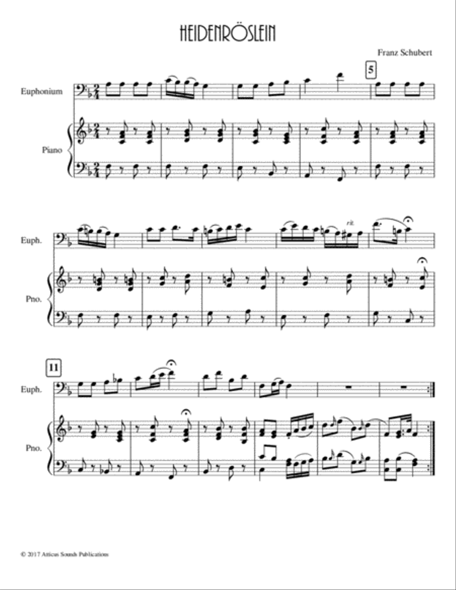 Heidenröslein: Variations on a Theme by Franz Schubert Brass Duet scores gallery preview page 4