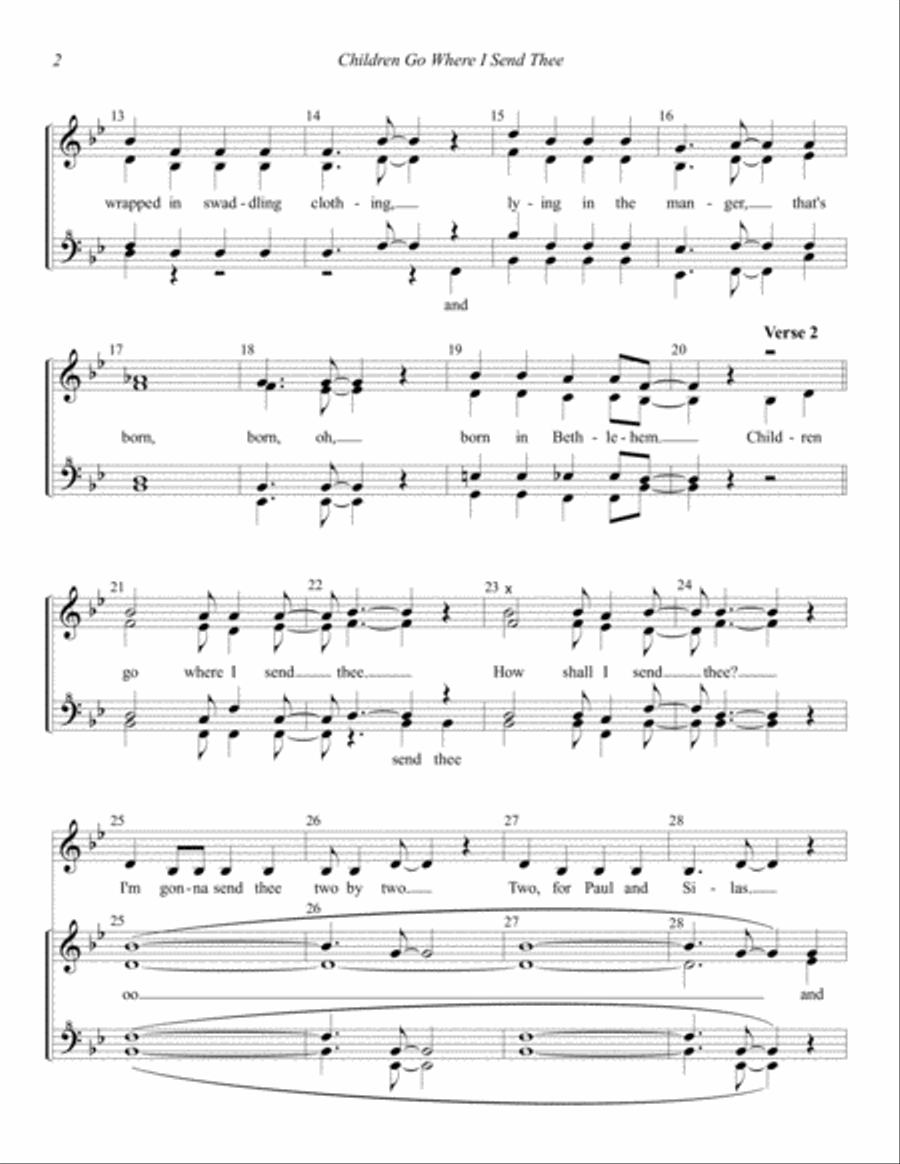 Children Go Where I Send Thee SSAA scores gallery preview page 2