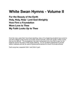 Book cover for White Swan Hymns - Violin, Volume II