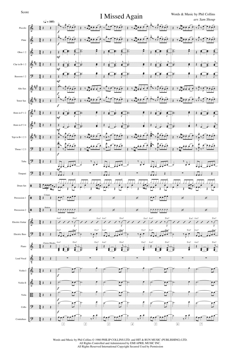 I Missed Again Full Orchestra scores gallery preview page 1