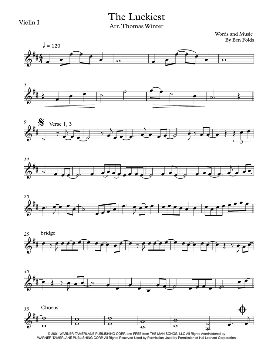 The Luckiest The Luckiest String Quartet scores gallery preview page 1
