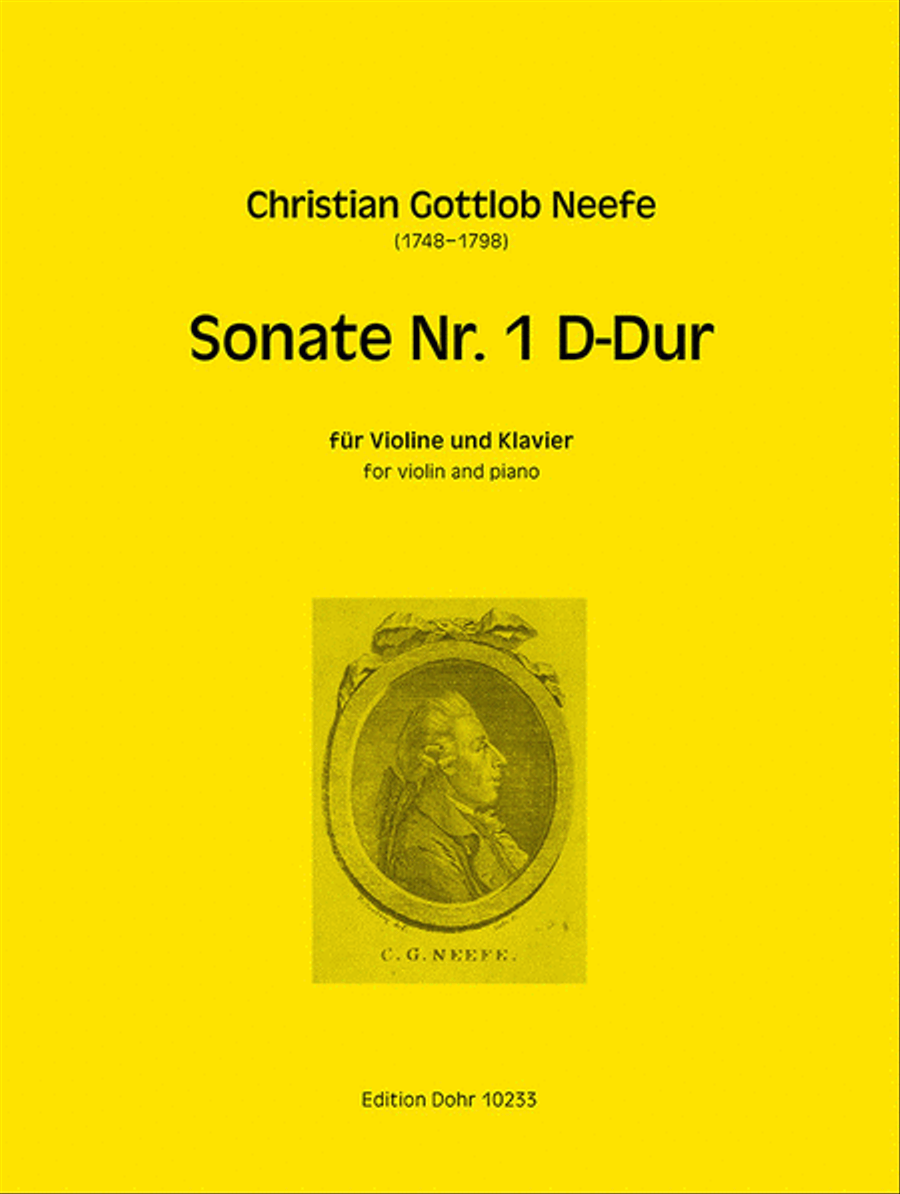 Sonate Nr. 1 für Violine und Klavier D-Dur (aus: Sechs Klaviersonaten mit Begleitung einer Violine) Violin Solo scores gallery preview page 1