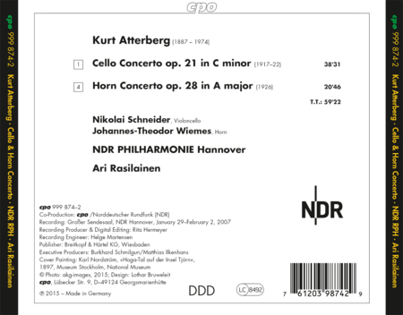 Kurt Atterberg: Cello Concerto & Horn Concerto image number null