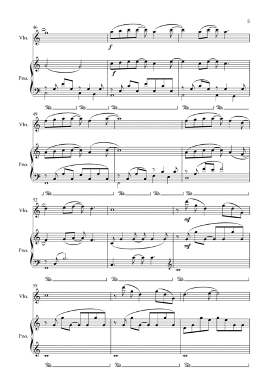 Forrest Gump - Main Title (feather Theme) Violin Solo scores gallery preview page 5