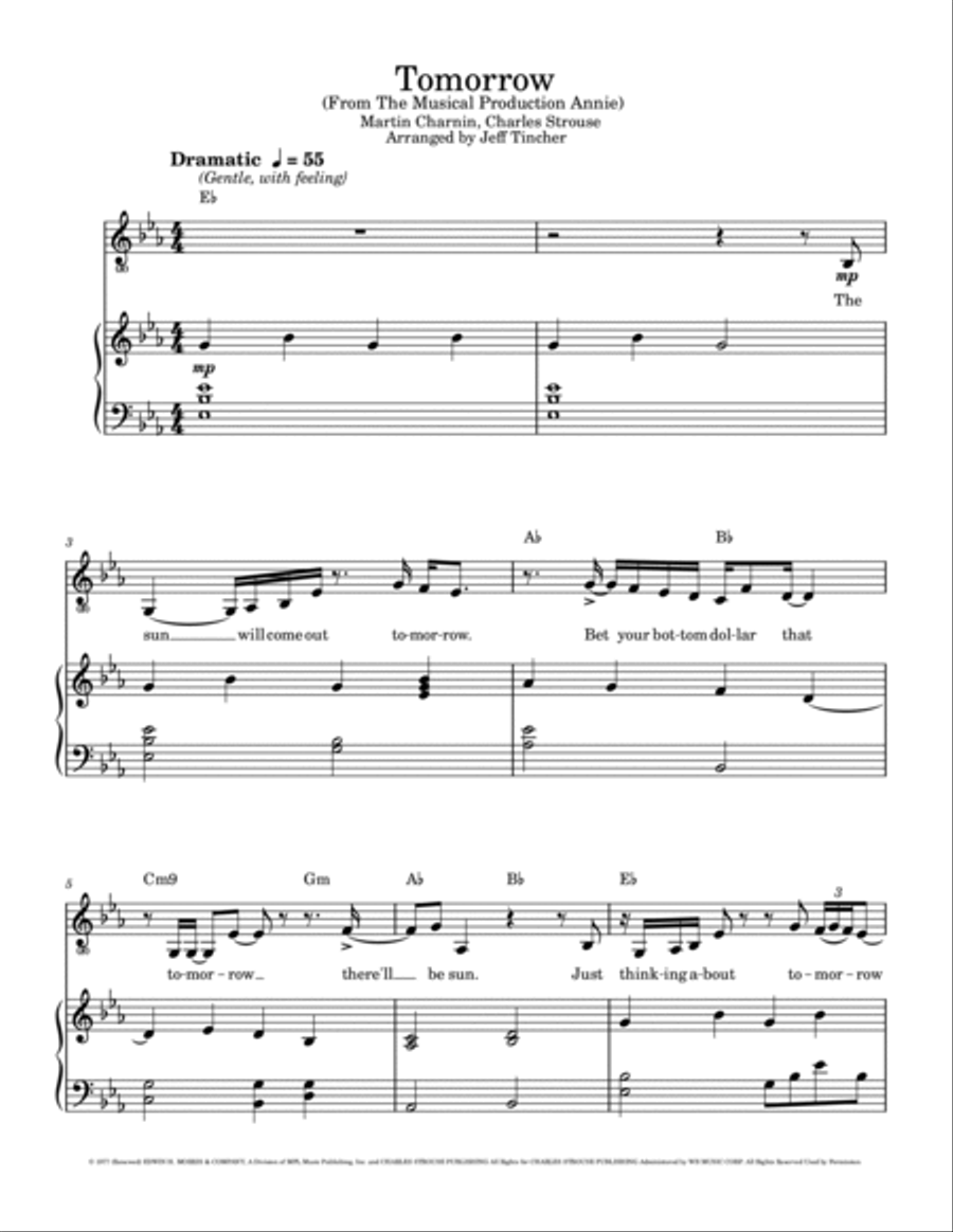 Tomorrow Piano, Vocal, Guitar scores gallery preview page 2