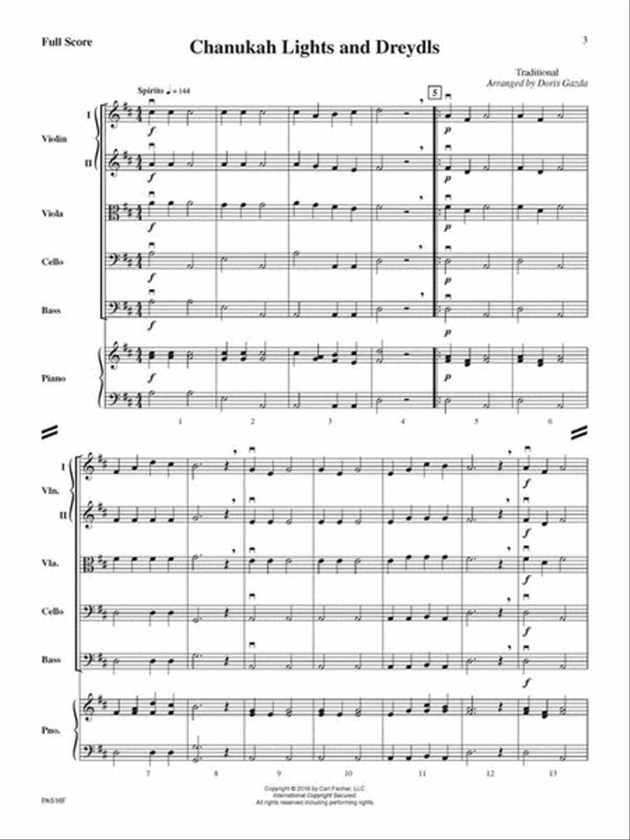 Chanukah Lights and Dreydls String Orchestra scores gallery preview page 2