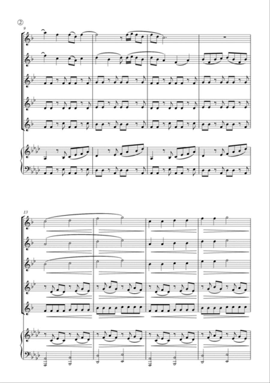 My Girl Saxophone Quintet scores gallery preview page 2