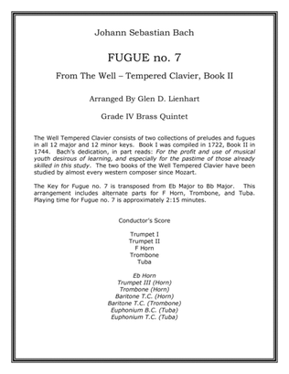 Book cover for Fugue no. 7 (Brass Quintet)