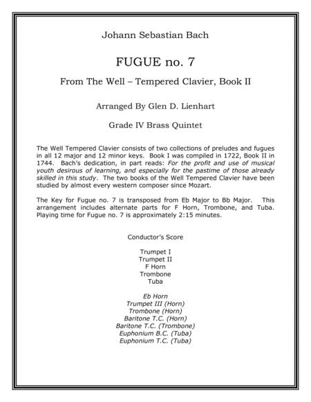 Fugue no. 7 (Brass Quintet) image number null