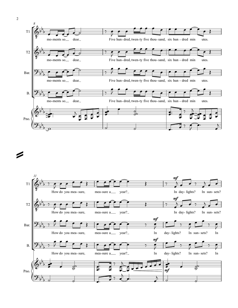 Seasons Of Love Seasons Of Love TTBB scores gallery preview page 2