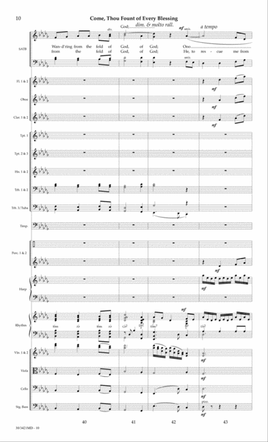Come, Thou Fount of Every Blessing - Orchestral Score and Parts Choir scores gallery preview page 13