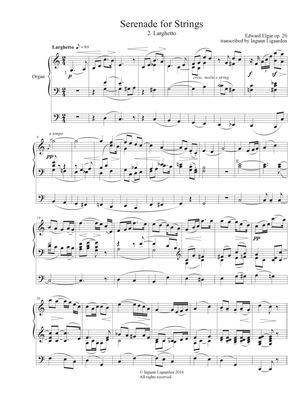 Book cover for Elgar: Serenade for Strings - 2. Larghetto for Organ Solo