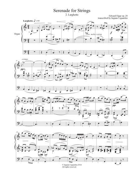 Elgar: Serenade for Strings - 2. Larghetto for Organ Solo