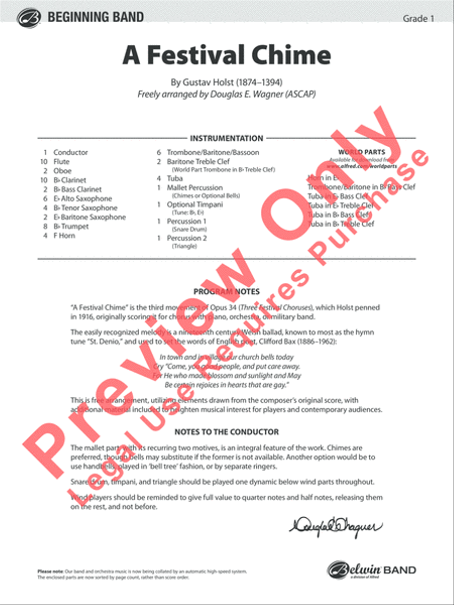 A Festival Chime A Festival Chime Concert Band scores gallery preview page 18