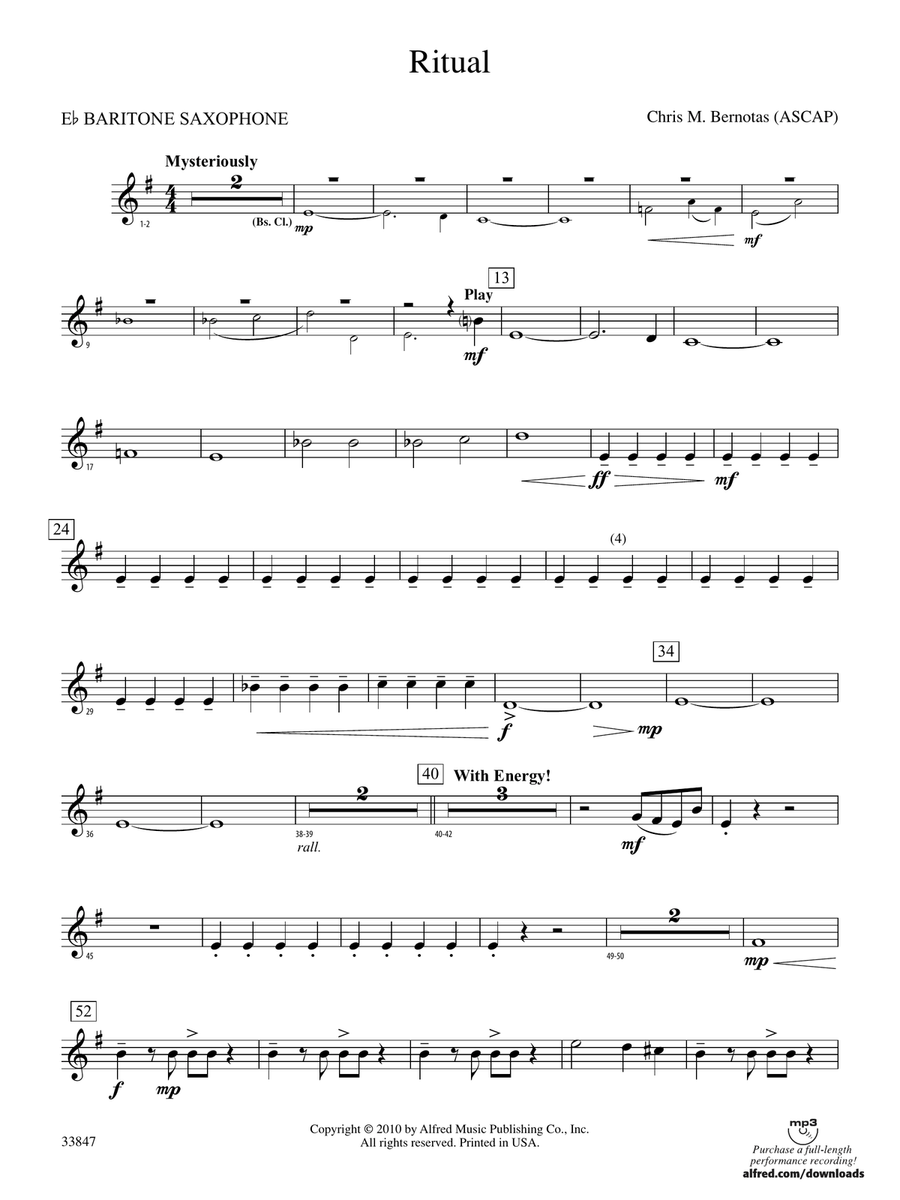 Ritual: E-flat Baritone Saxophone
