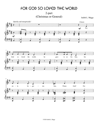 For God So Loved the World - 2-part choir