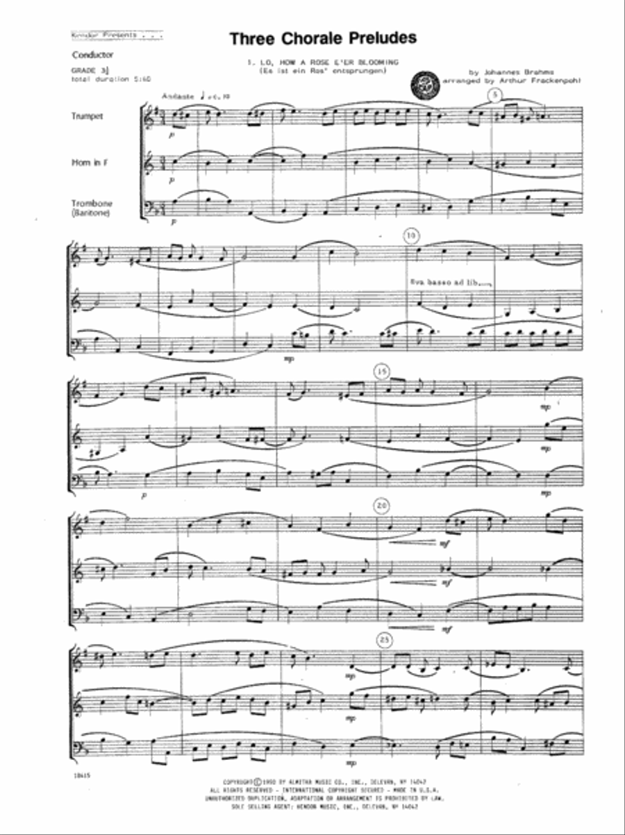 Three Chorale Preludes Three Chorale Preludes Brass Trio scores gallery preview page 2