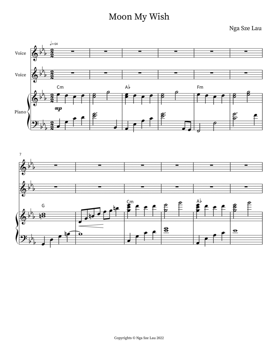 Moon My Wish Moon My Wish 2-Part scores gallery preview page 1