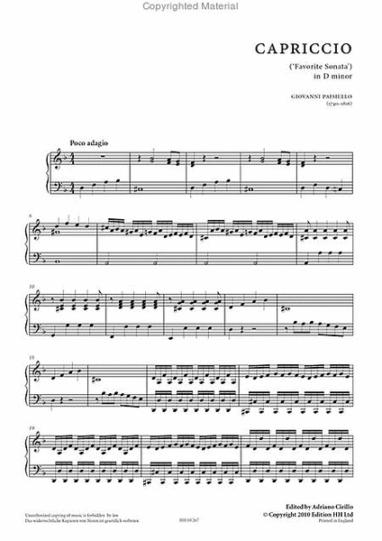 Capriccio ('Favorite Sonata')