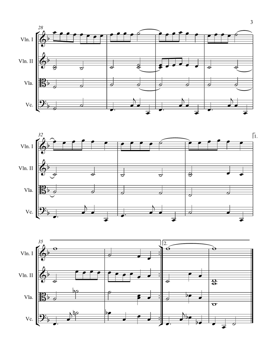 Strangers In The Night String Quartet scores gallery preview page 3