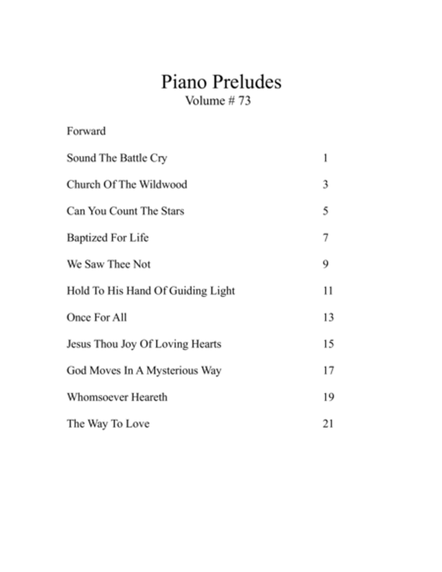 Piano Preludes Volume #73 image number null