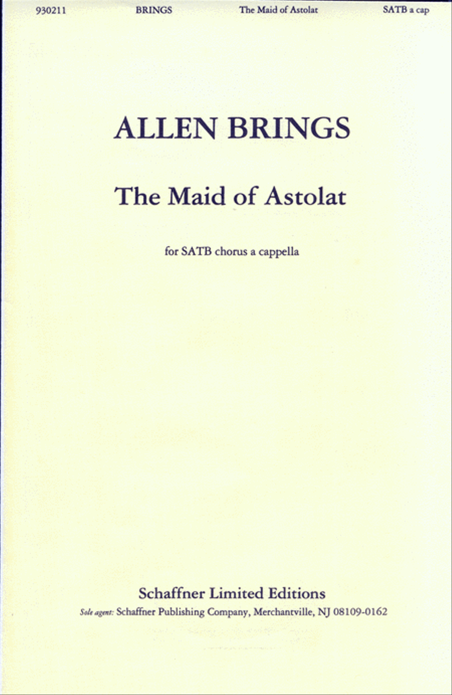 The Maid Of Astolat The Maid Of Astolat 4-Part scores gallery preview page 1