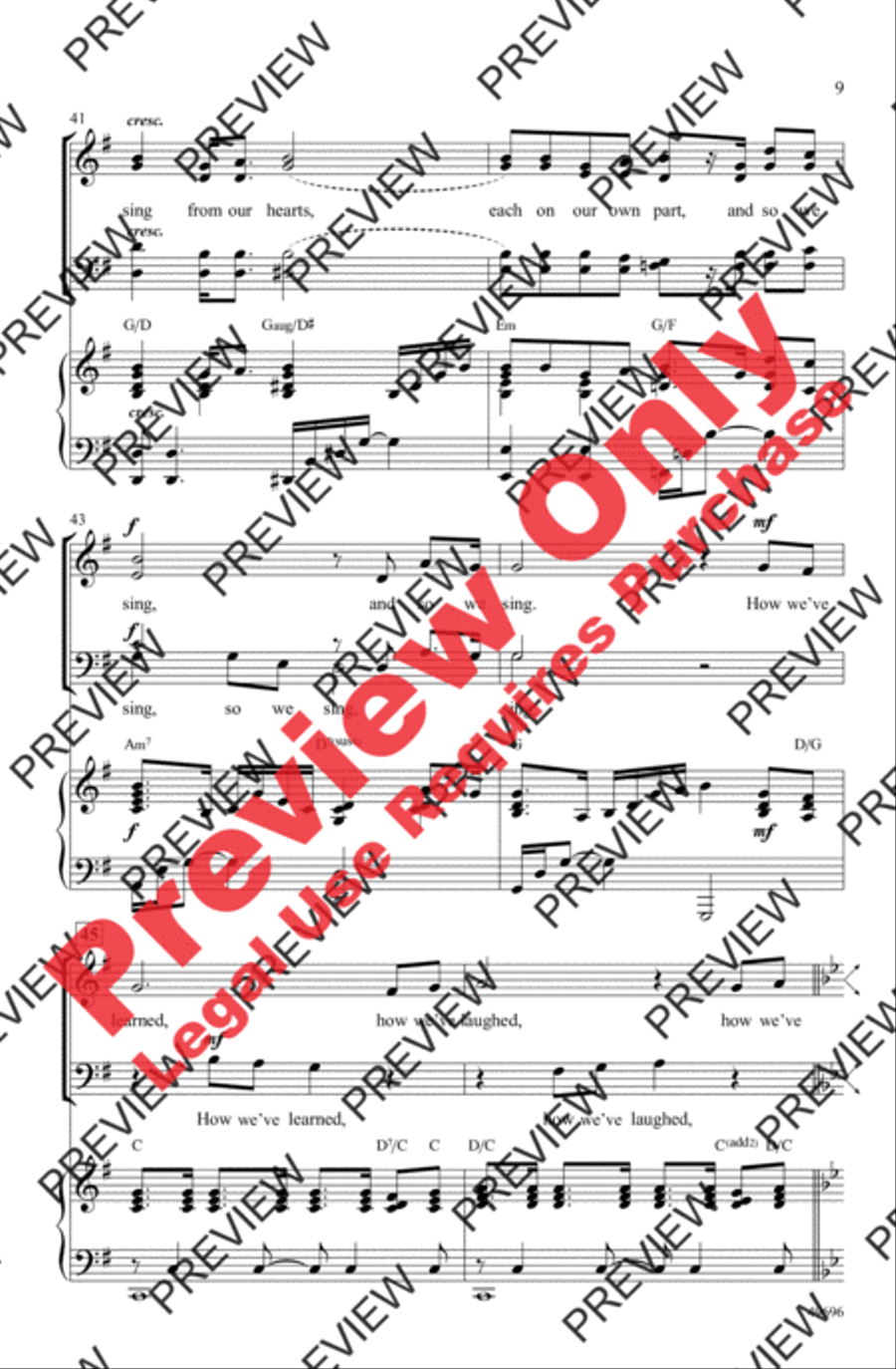 And So We Sing 4-Part scores gallery preview page 9