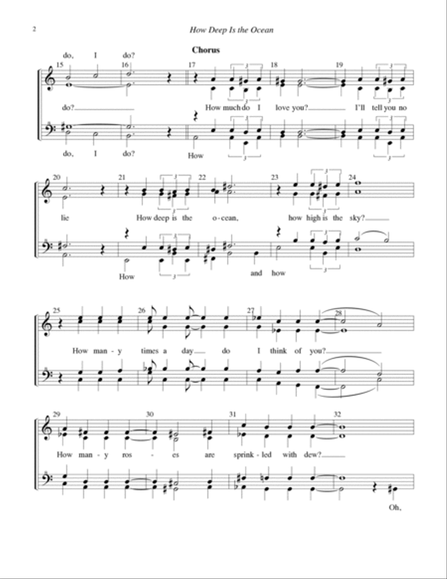 How Deep Is The Ocean (How High Is the Sky) (arr. Rob Hopkins) SSAA scores gallery preview page 2