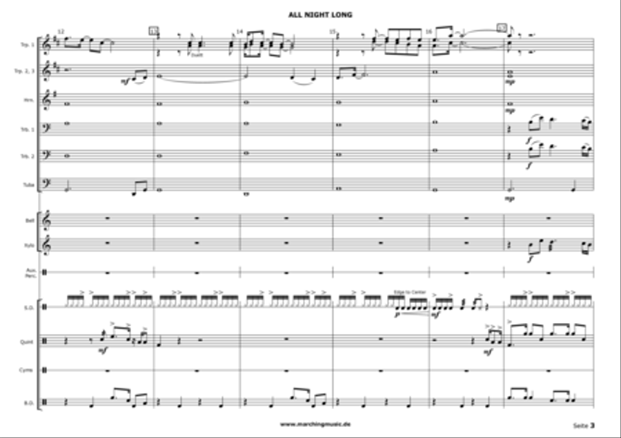 All Night Long (all Night) Marching Band scores gallery preview page 3