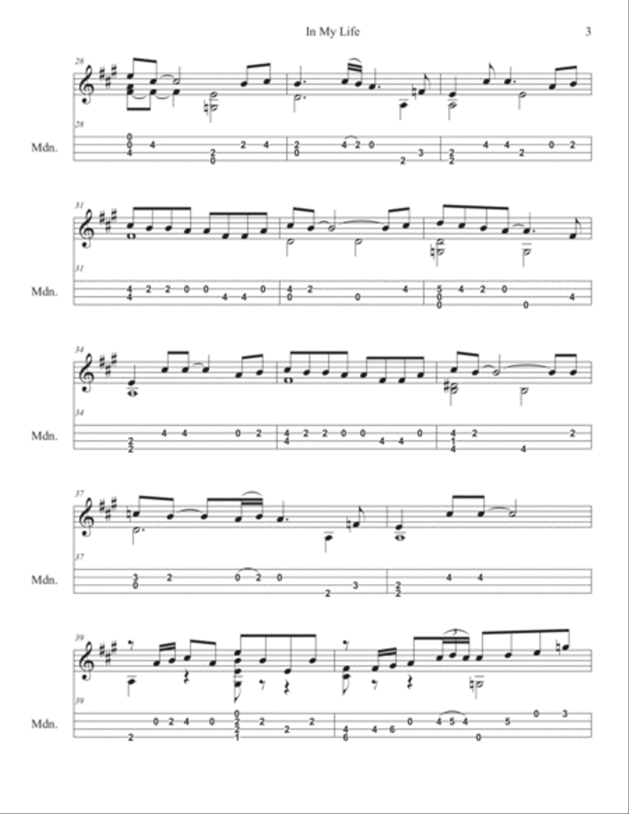 In My Life Mandolin scores gallery preview page 3