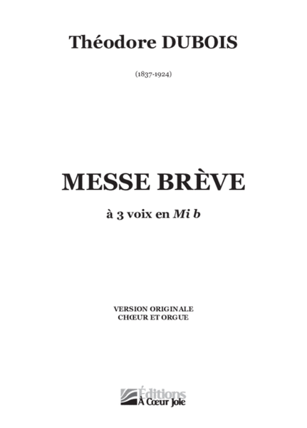 Missa brevis in E flat- Choir and organ