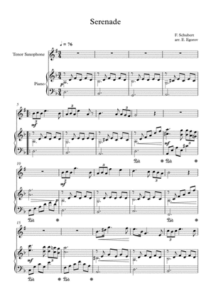 Serenade, Franz Schubert, For Tenor Saxophone & Piano