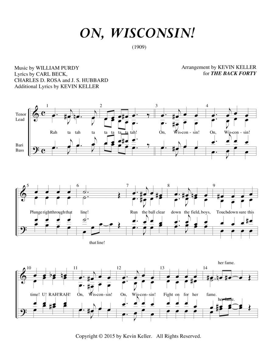 On, Wisconsin! 4-Part scores gallery preview page 1