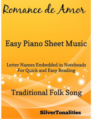 Book cover for Romance de Amor Easy Piano Sheet Music