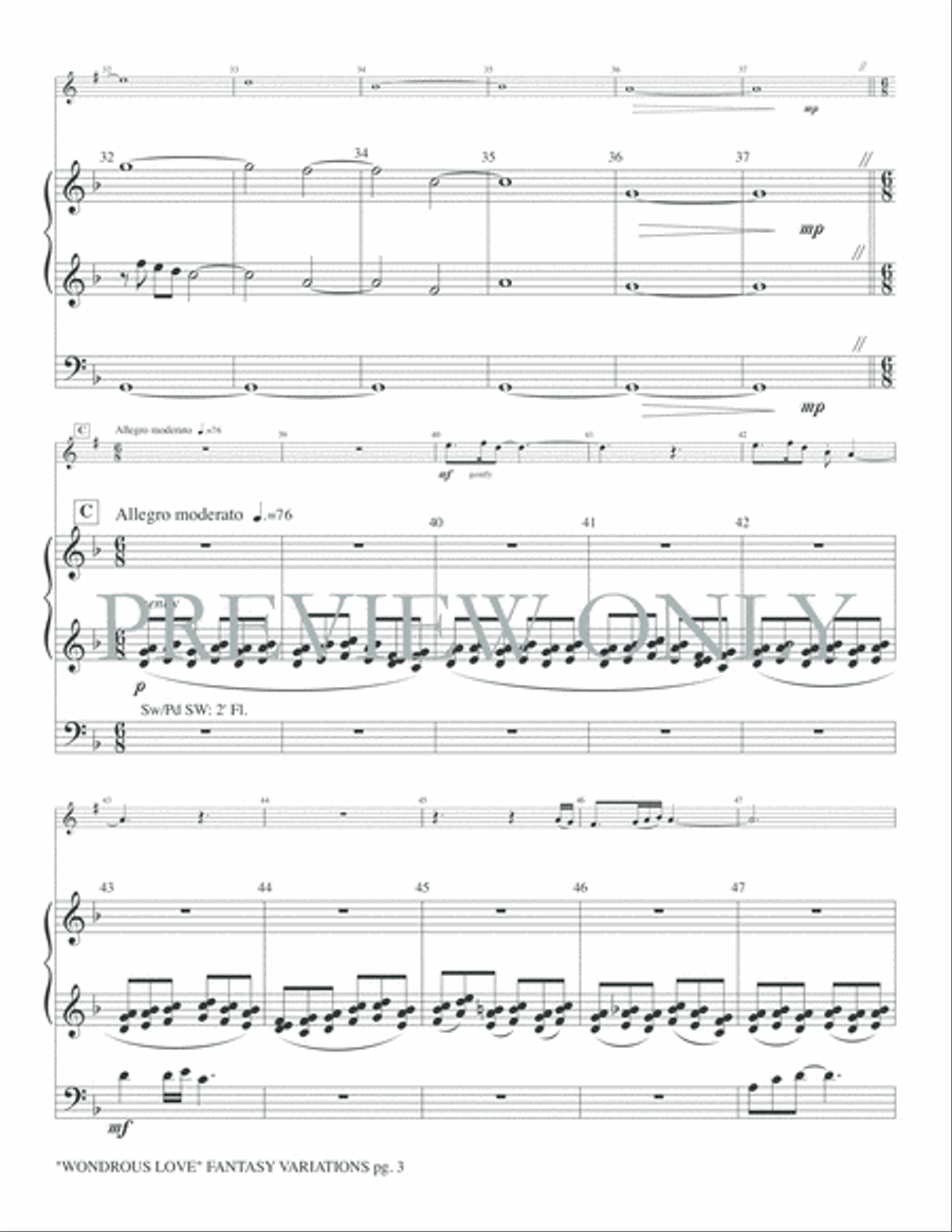 Wondrous Love Fantasy Variations Small Ensemble scores gallery preview page 5