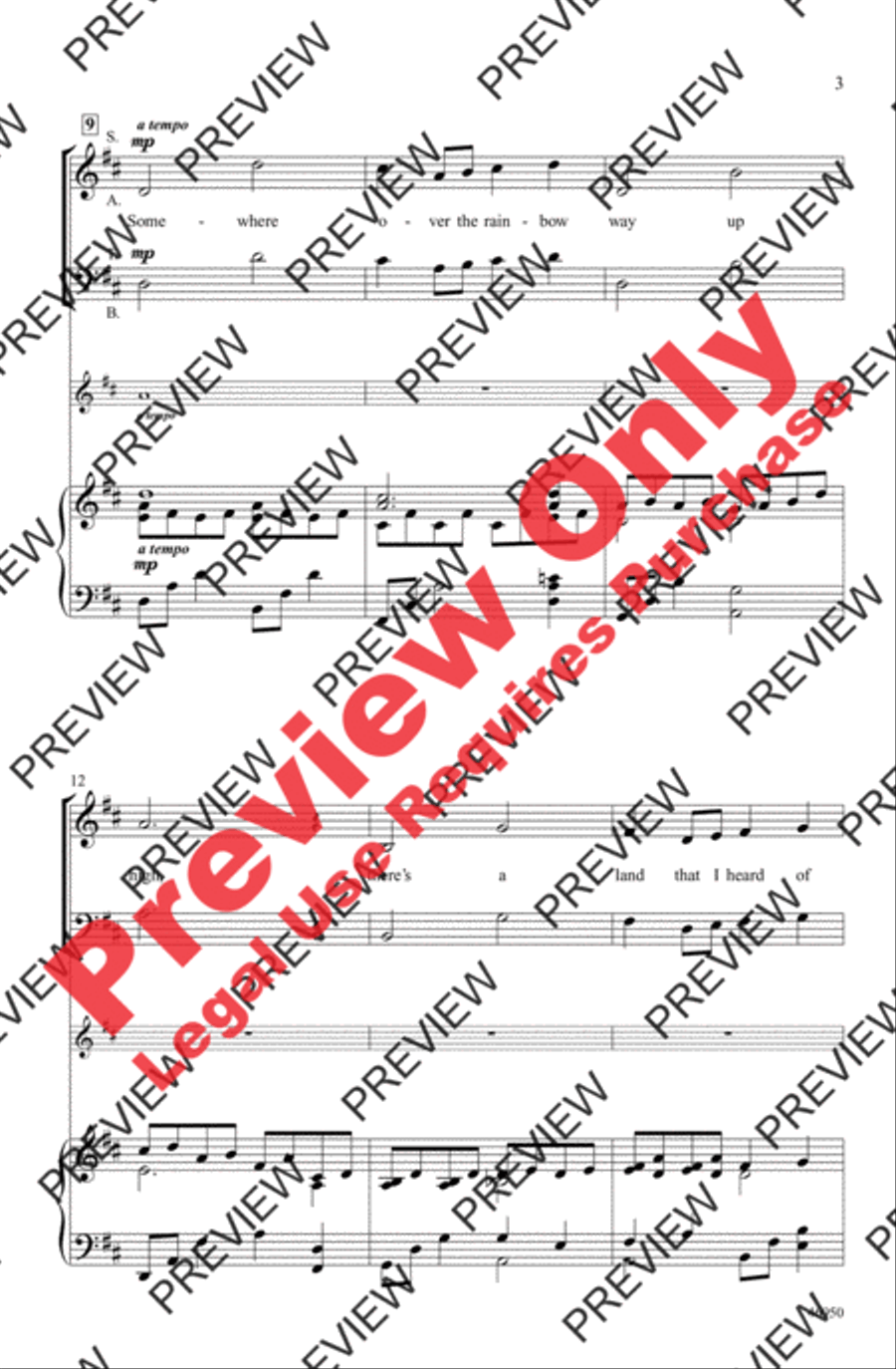 Over the Rainbow Over the Rainbow 4-Part scores gallery preview page 3