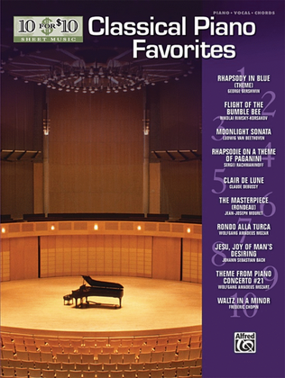 Book cover for 10 for 10 Sheet Music Classical Piano Favorites