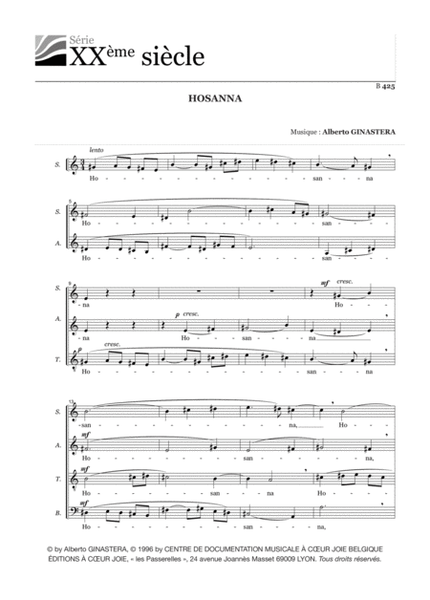 Hosanna - SATB - Ginastera