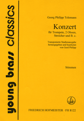 Book cover for Konzert fur Trompete, 2 Oboen, Streicher, B.c./ Stimmen