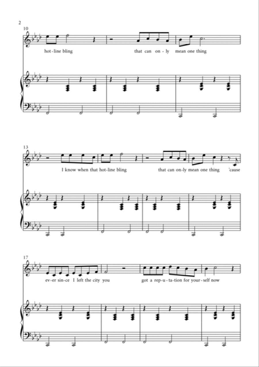Hotline Bling Voice scores gallery preview page 2