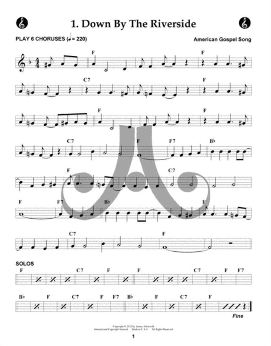 Volume 133 - Down By The Riverside C Instrument scores gallery preview page 3