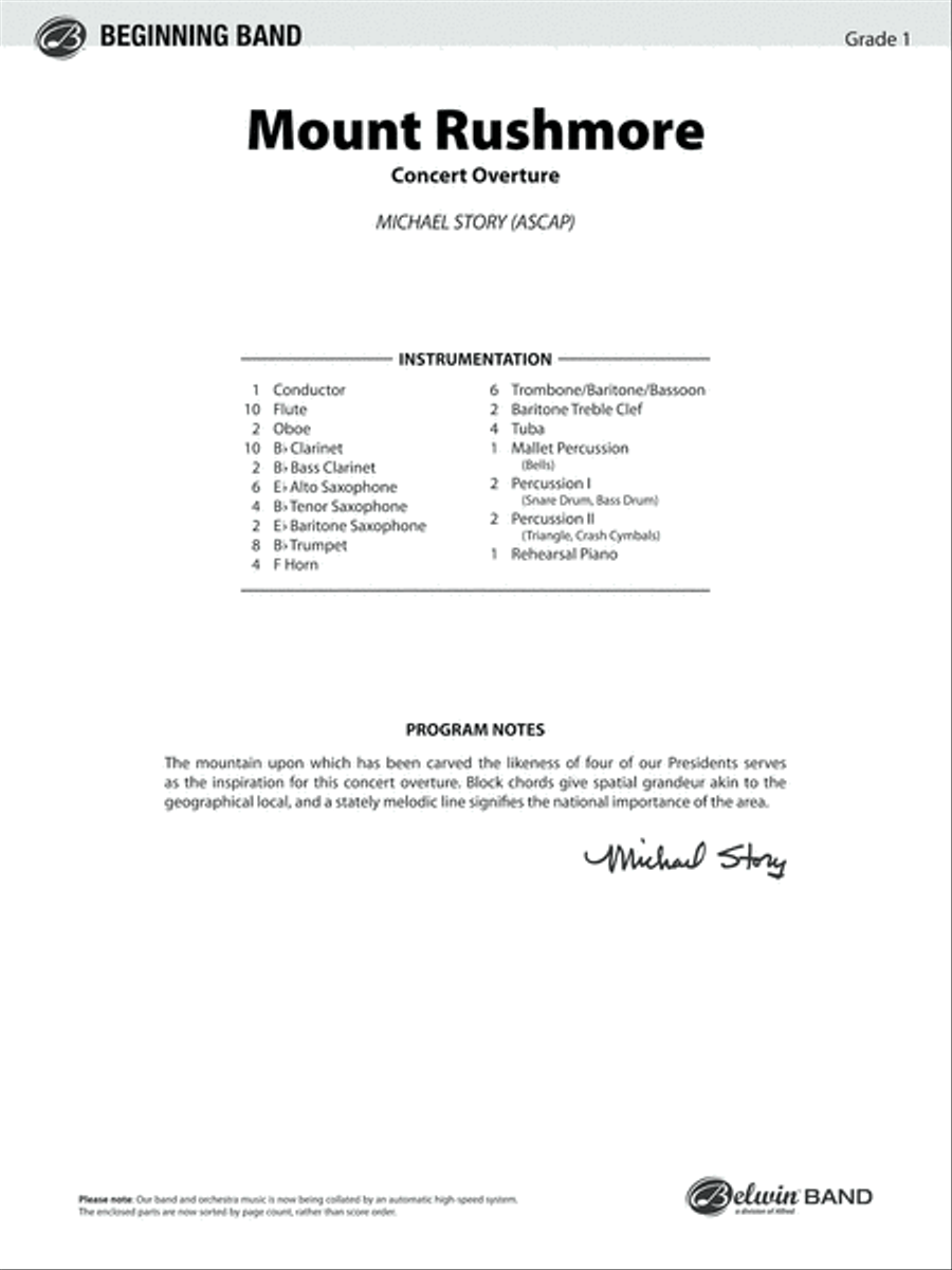 Mount Rushmore Concert Band scores gallery preview page 2