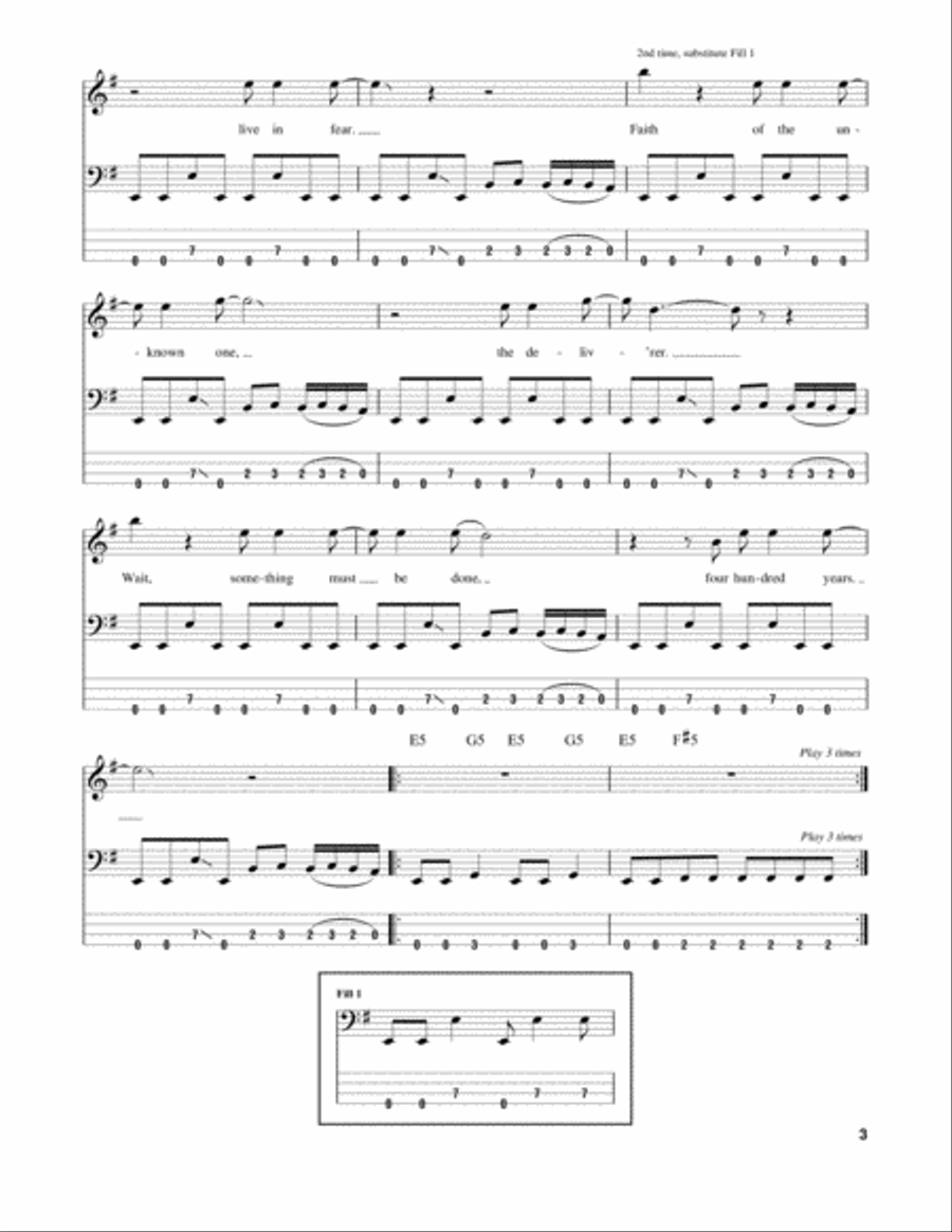 Creeping Death Guitar Tablature scores gallery preview page 3
