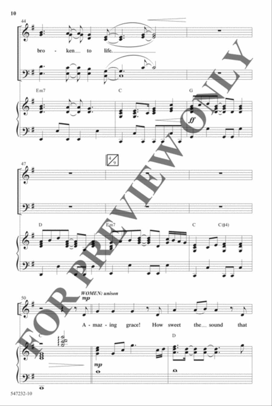 Broken Vessels (Amazing Grace) - Anthem 4-Part scores gallery preview page 9