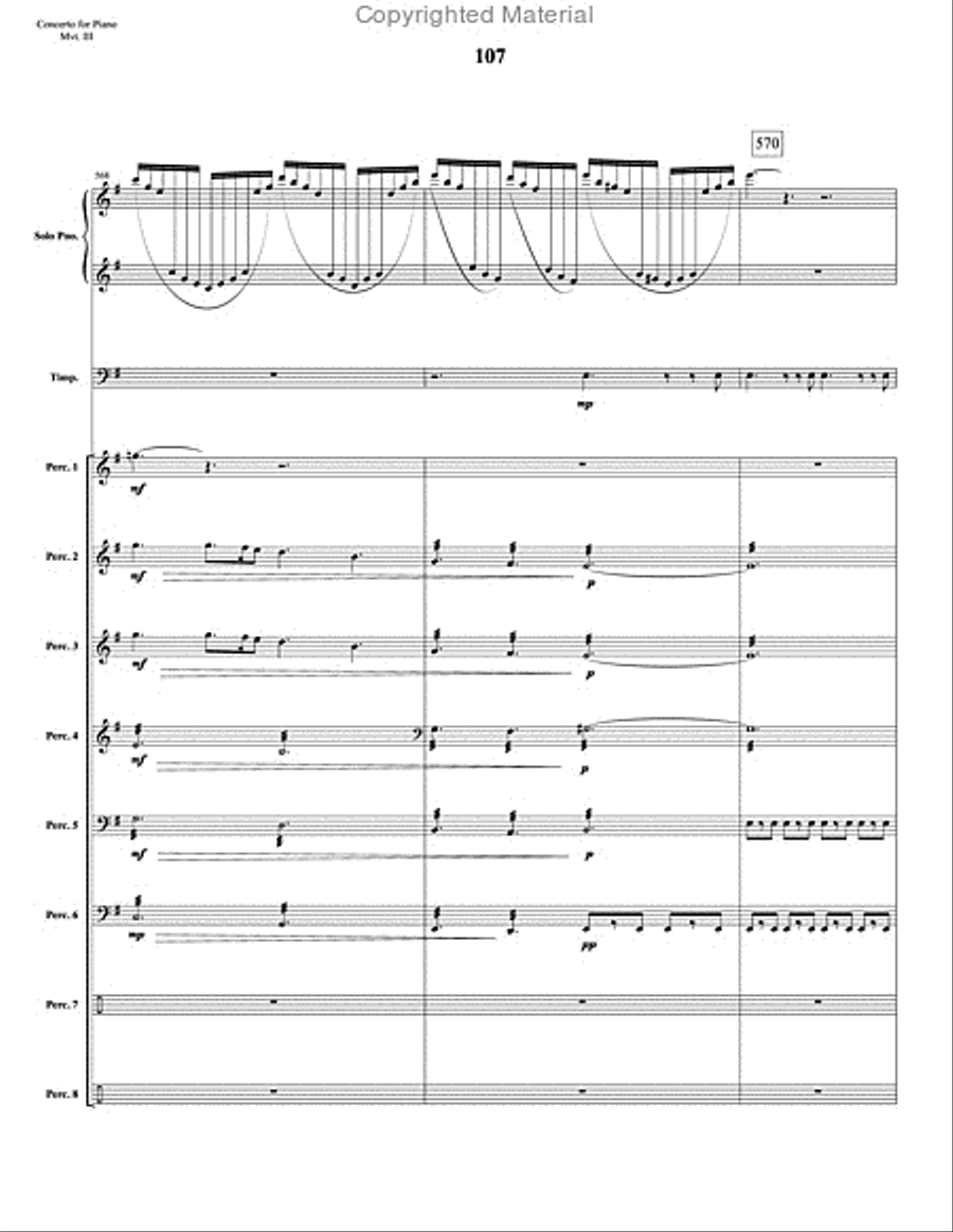 Concerto for Piano and Percussion Orchestra Percussion Ensemble scores gallery preview page 19