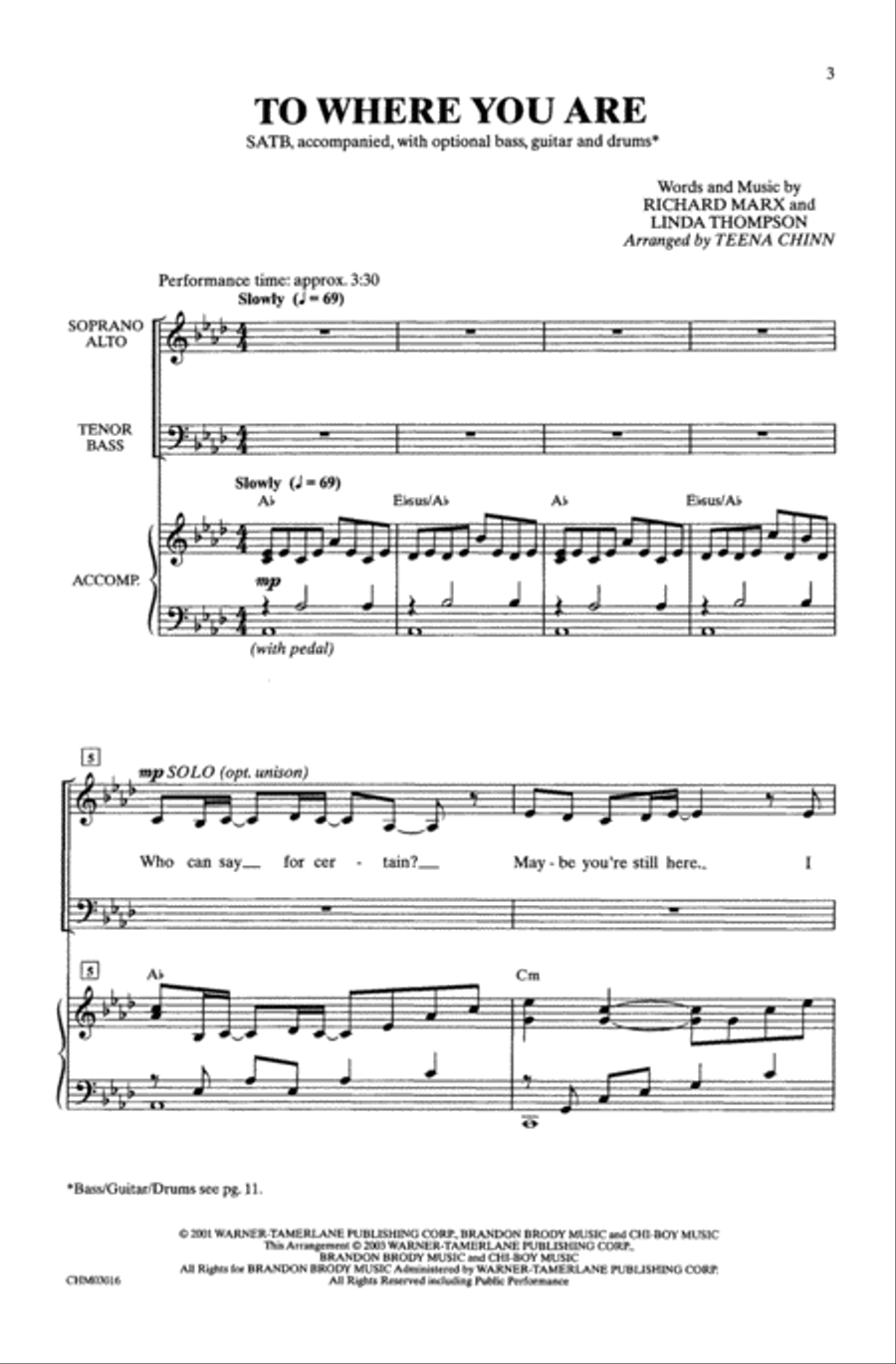 To Where You Are 4-Part scores gallery preview page 2
