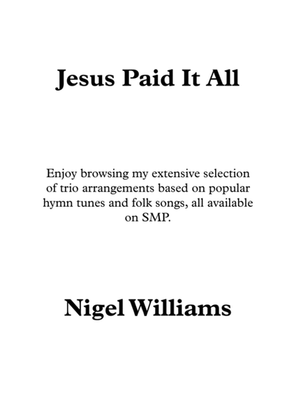 Jesus Paid It All, for Flute Trio image number null