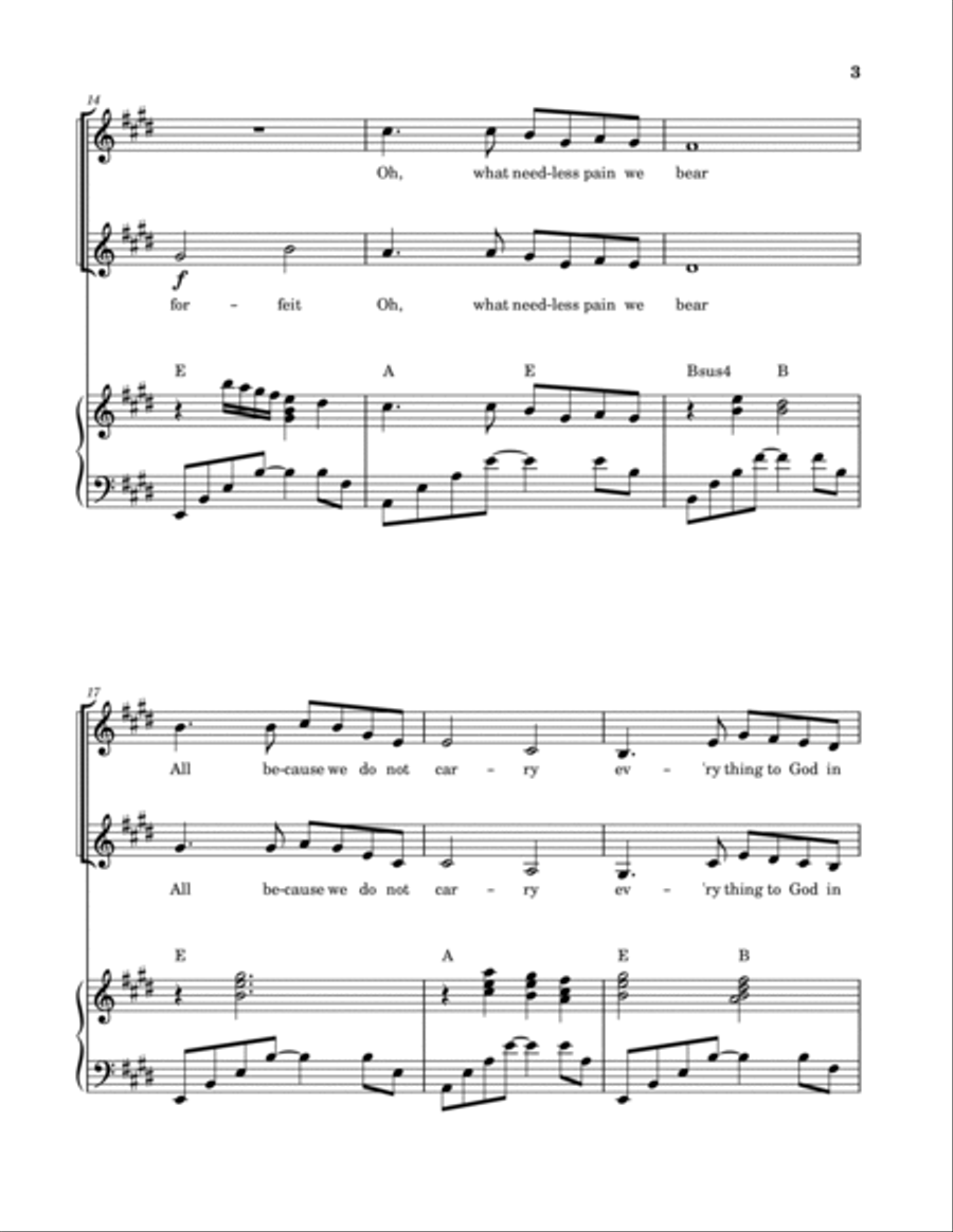 What A Friend We Have In Jesus (2-Part Choir) 2-Part scores gallery preview page 3