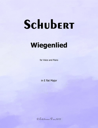 Book cover for Wiegenlied, by Schubert, in E flat Major